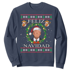 Mexico Christmas Trump Sweatshirt Feliz Navidad Funny Trump Santa Ugly Christmas - African Pride