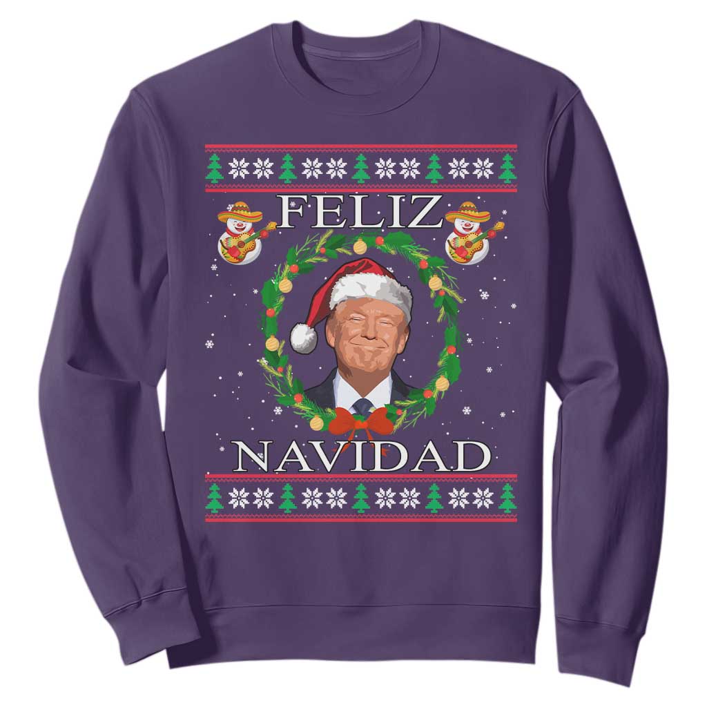 Mexico Christmas Trump Sweatshirt Feliz Navidad Funny Trump Santa Ugly Christmas - African Pride