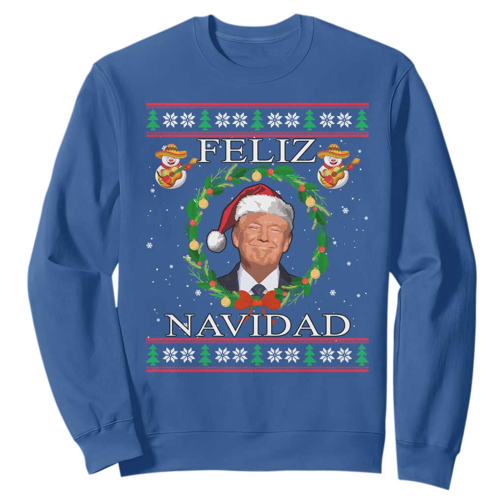 Mexico Christmas Trump Sweatshirt Feliz Navidad Funny Trump Santa Ugly Christmas - African Pride