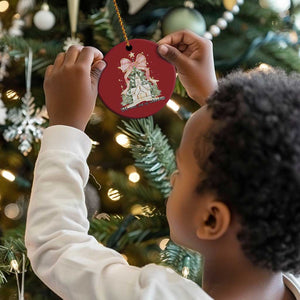 Christian Christmas Christmas Ornament Oh Come Let Us Adore Him Nativity Christmas Tree Bow - African Pride