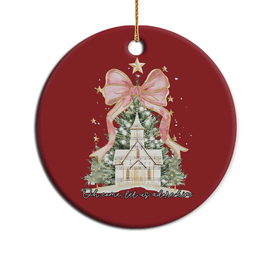 Christian Christmas Christmas Ornament Oh Come Let Us Adore Him Nativity Christmas Tree Bow - African Pride