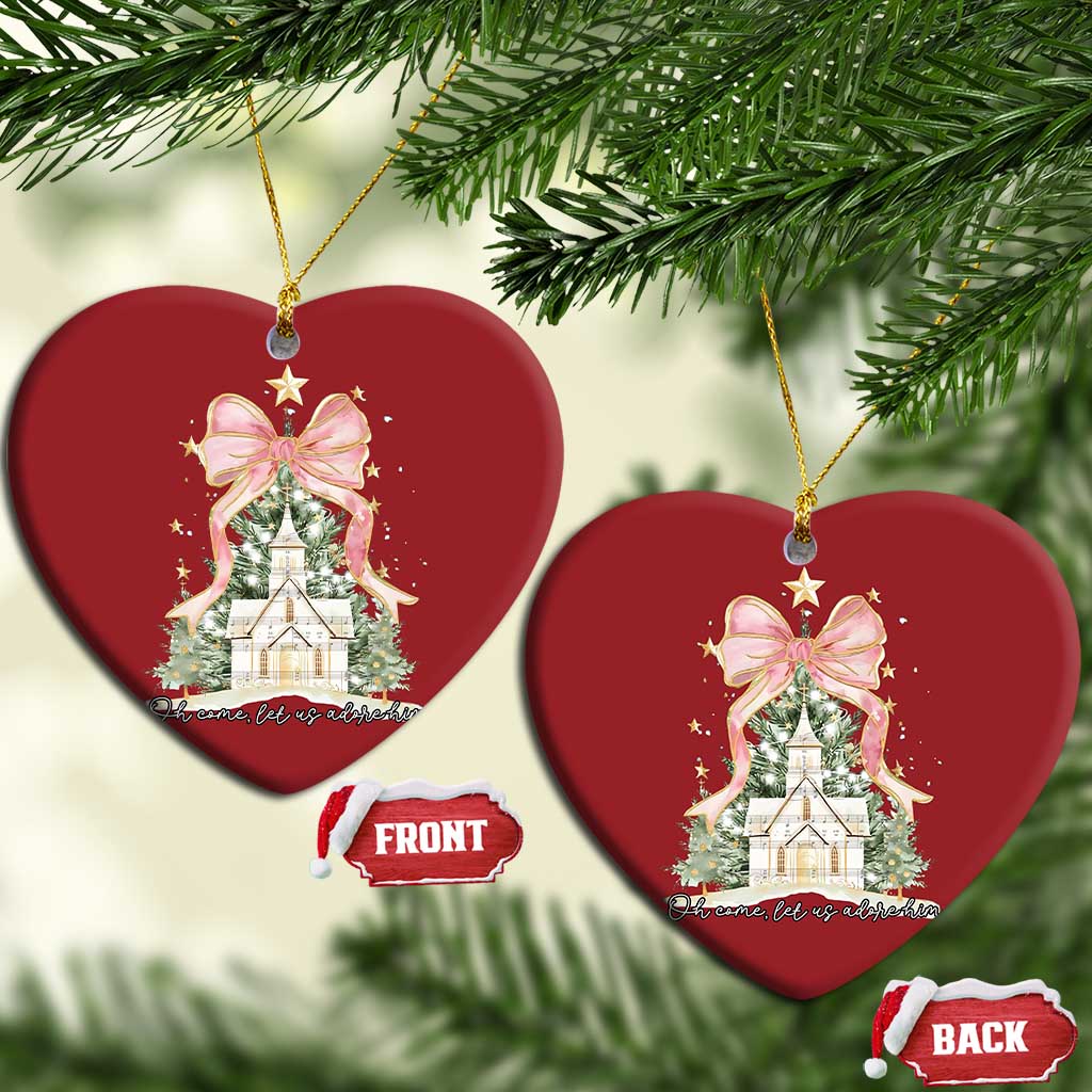 Christian Christmas Christmas Ornament Oh Come Let Us Adore Him Nativity Christmas Tree Bow - African Pride