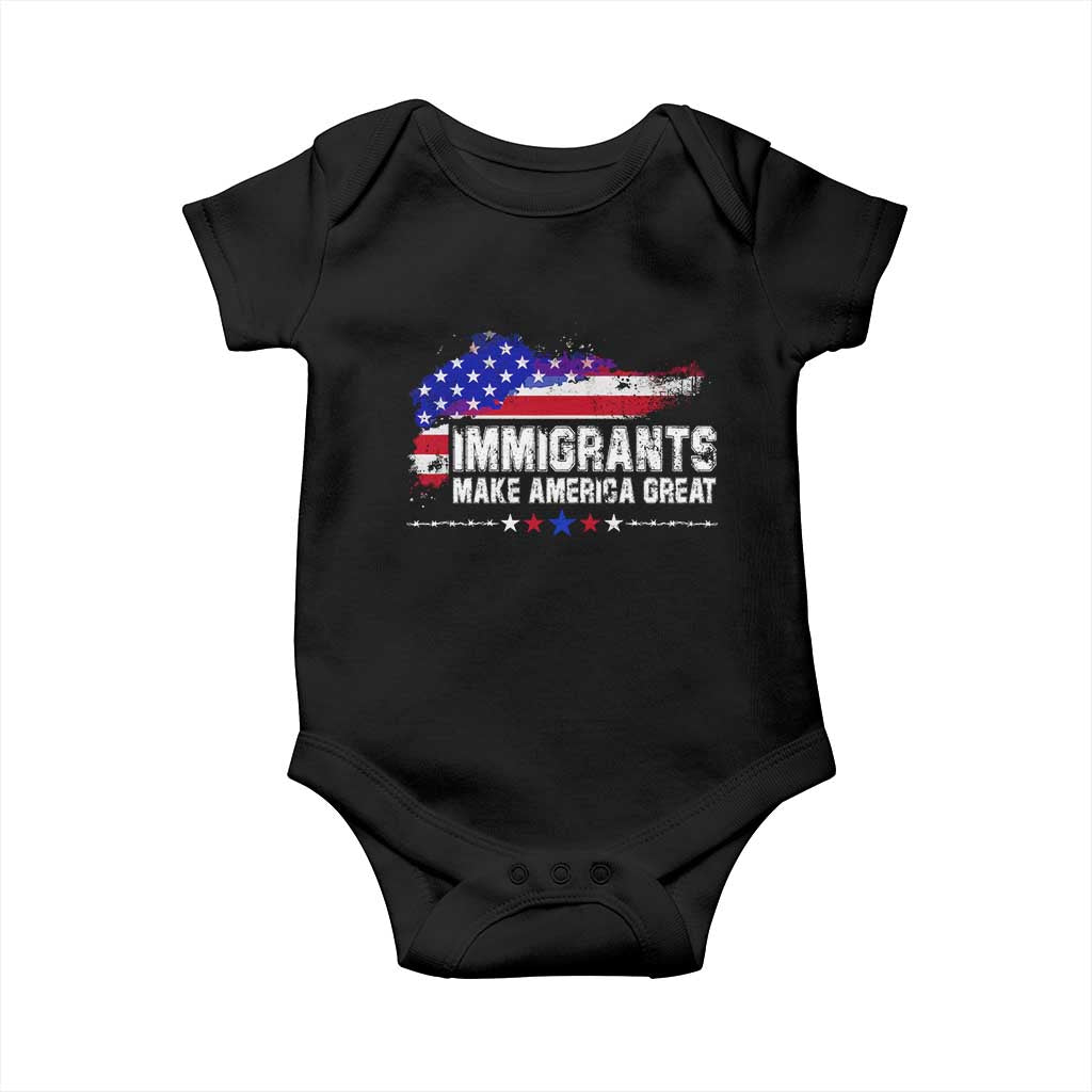 Immigrants Make America Great Baby Onesie American Flag Pro Immigration - African Pride