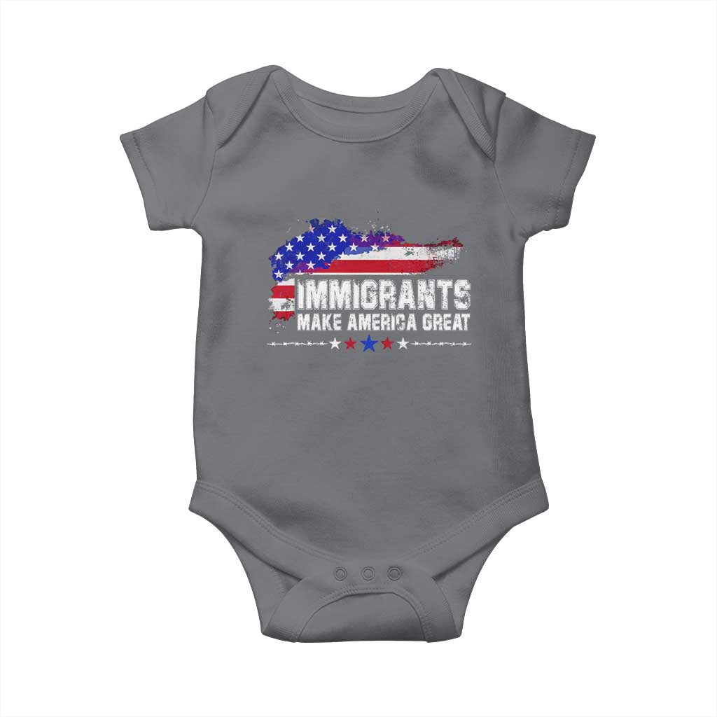 Immigrants Make America Great Baby Onesie American Flag Pro Immigration - African Pride