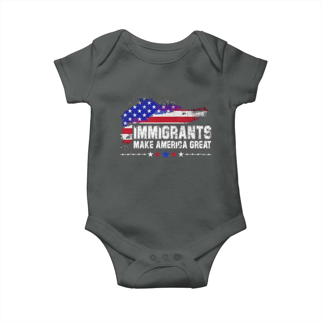 Immigrants Make America Great Baby Onesie American Flag Pro Immigration - African Pride