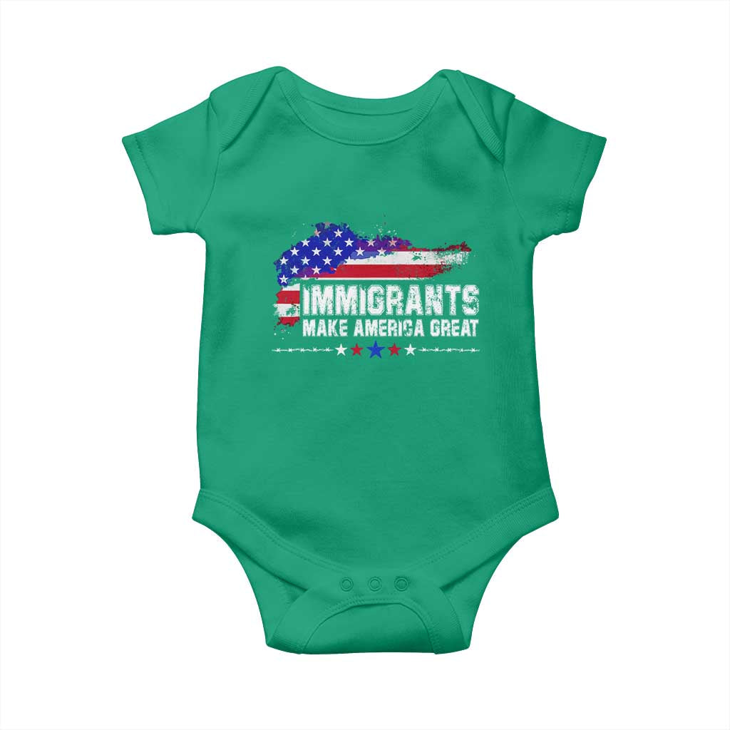 Immigrants Make America Great Baby Onesie American Flag Pro Immigration - African Pride