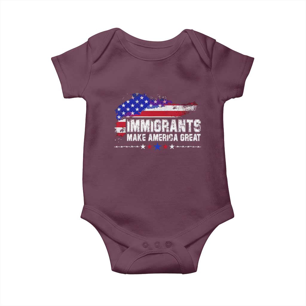 Immigrants Make America Great Baby Onesie American Flag Pro Immigration - African Pride