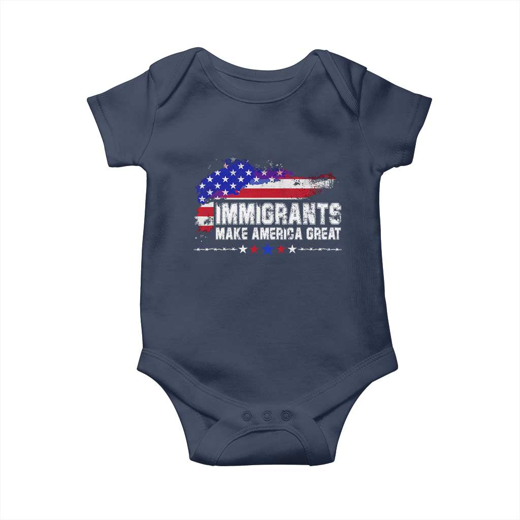 Immigrants Make America Great Baby Onesie American Flag Pro Immigration - African Pride