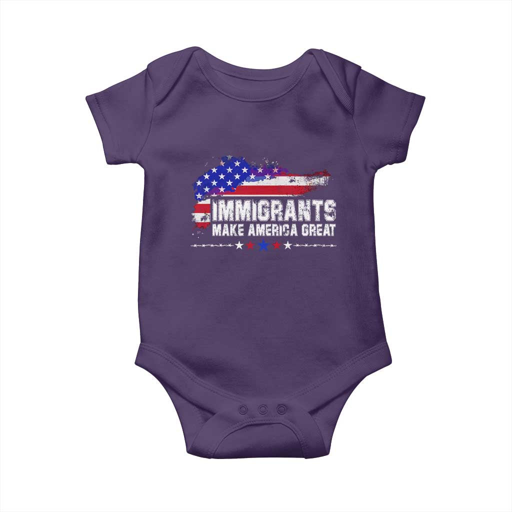 Immigrants Make America Great Baby Onesie American Flag Pro Immigration - African Pride