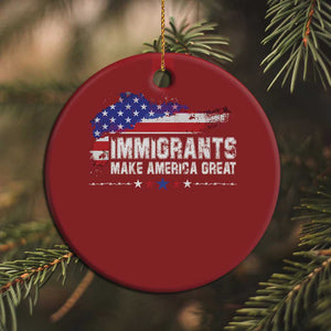 Immigrants Make America Great Christmas Ornament American Flag Pro Immigration - African Pride
