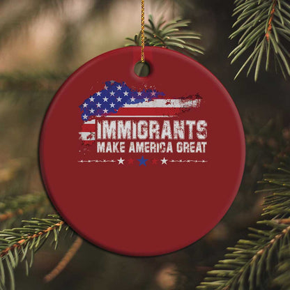 Immigrants Make America Great Christmas Ornament American Flag Pro Immigration - African Pride