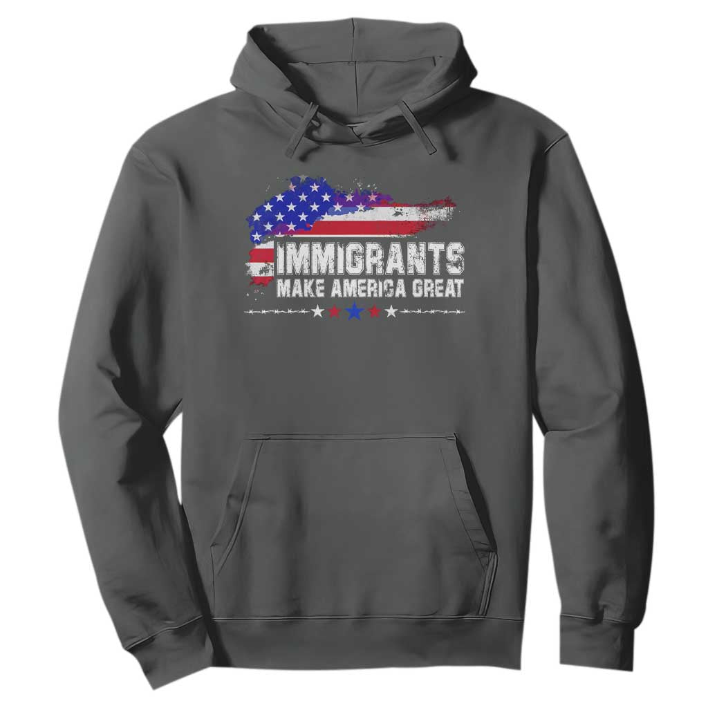 Immigrants Make America Great Hoodie American Flag Pro Immigration - African Pride