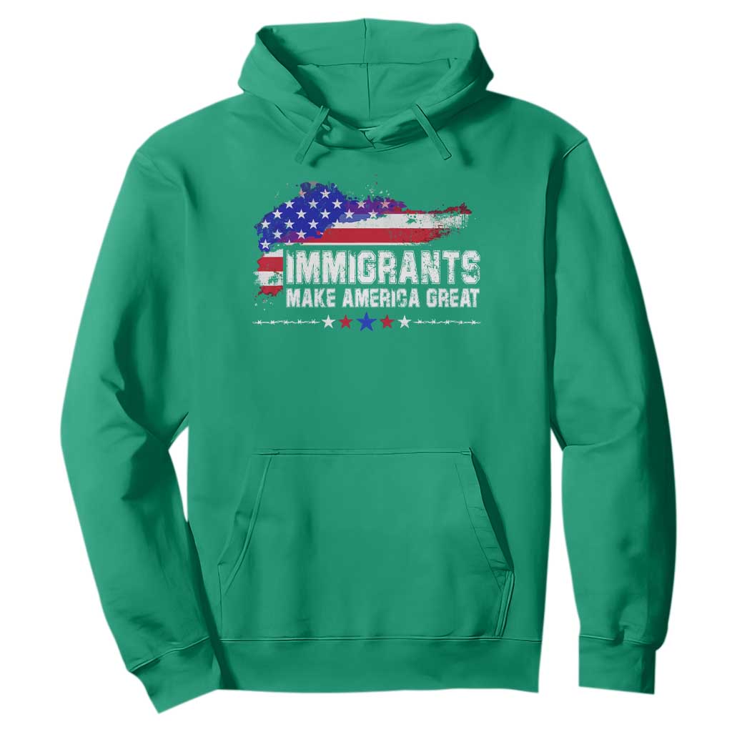 Immigrants Make America Great Hoodie American Flag Pro Immigration - African Pride