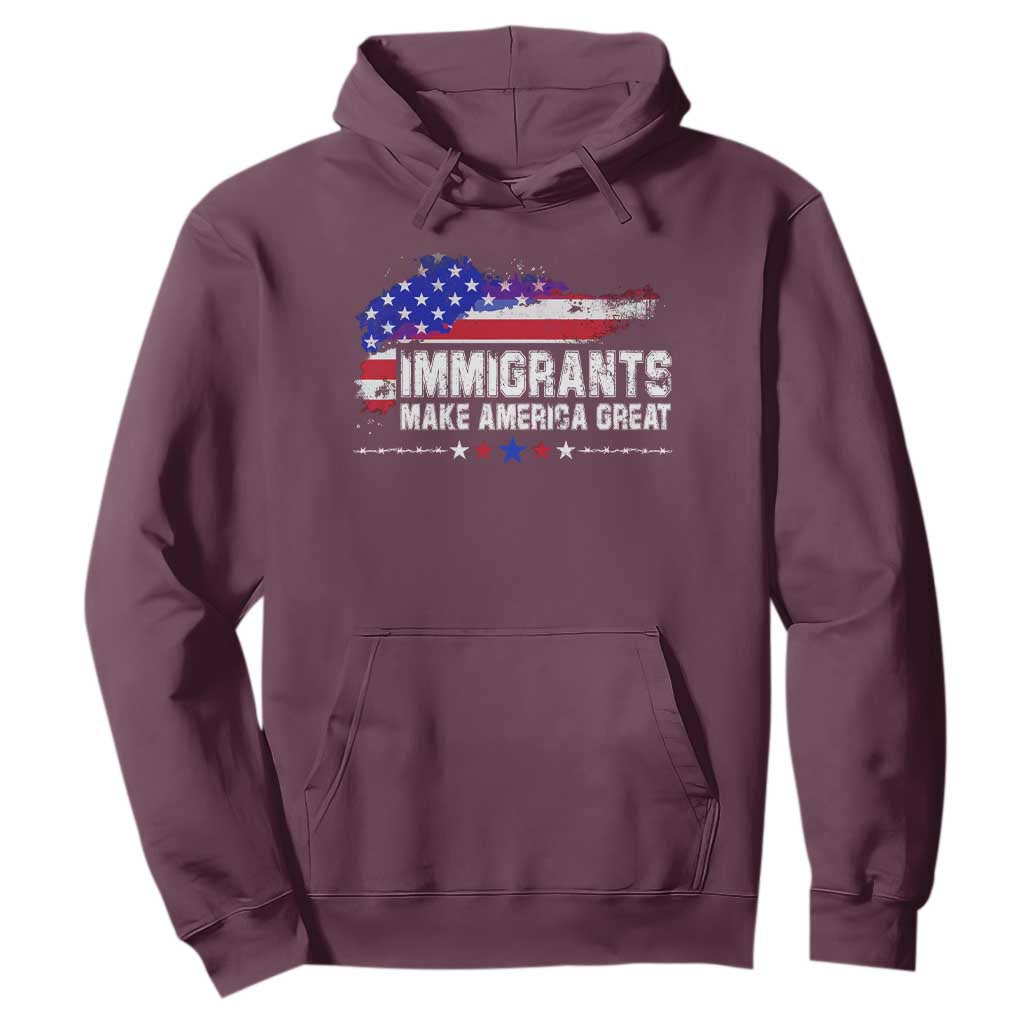 Immigrants Make America Great Hoodie American Flag Pro Immigration - African Pride