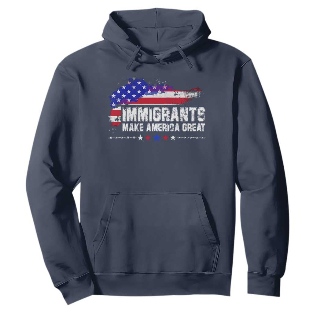 Immigrants Make America Great Hoodie American Flag Pro Immigration - African Pride