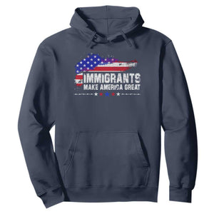 Immigrants Make America Great Hoodie American Flag Pro Immigration - African Pride