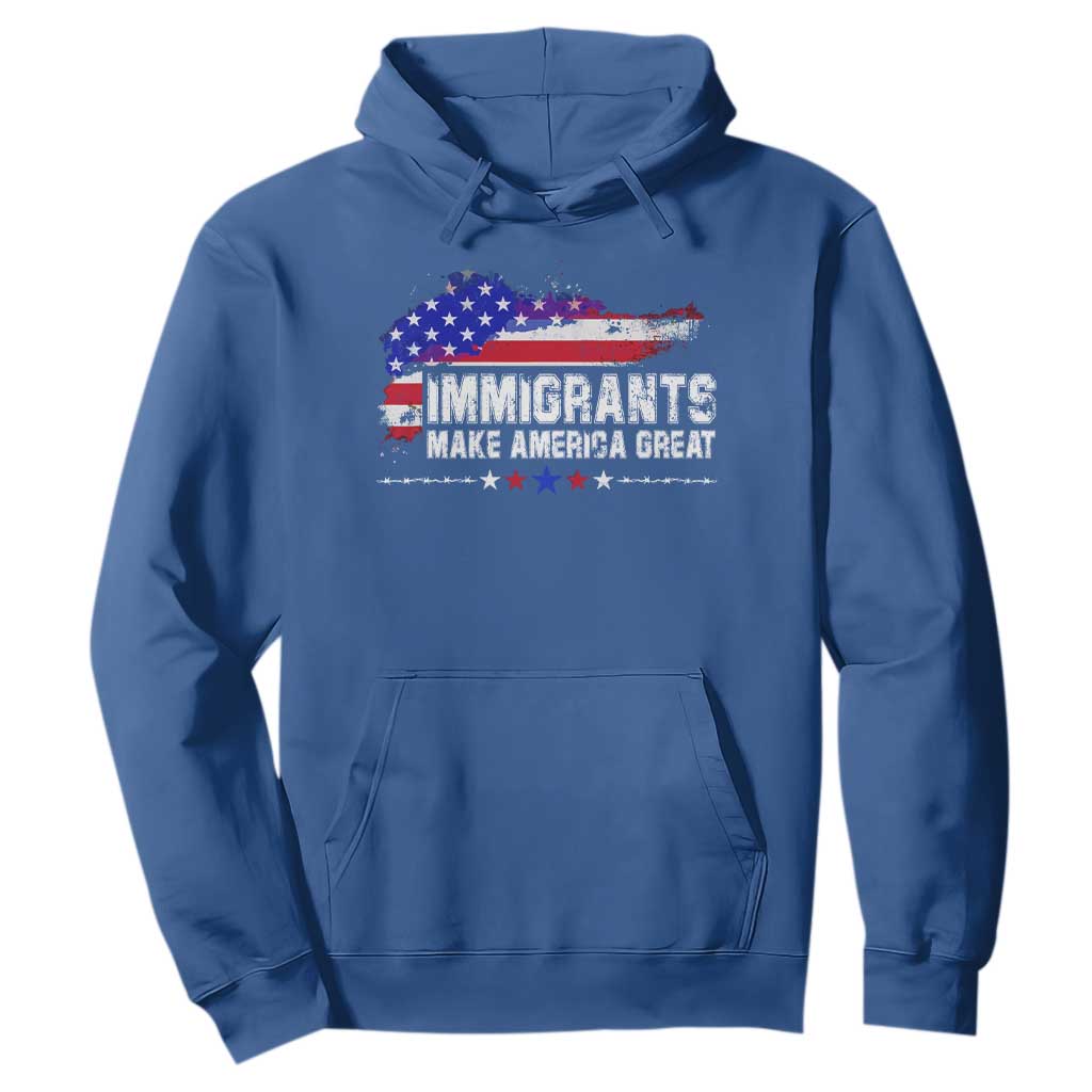 Immigrants Make America Great Hoodie American Flag Pro Immigration - African Pride