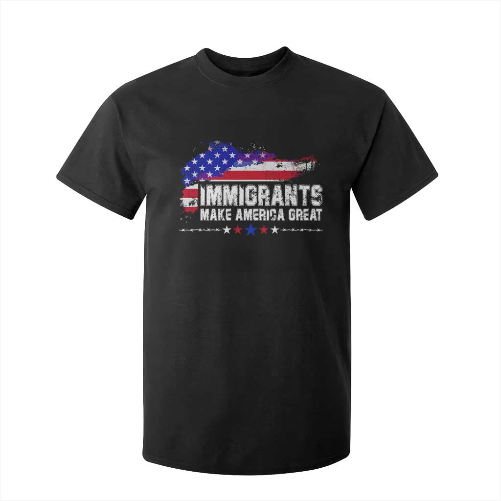 Immigrants Make America Great T Shirt For Kid American Flag Pro Immigration - African Pride