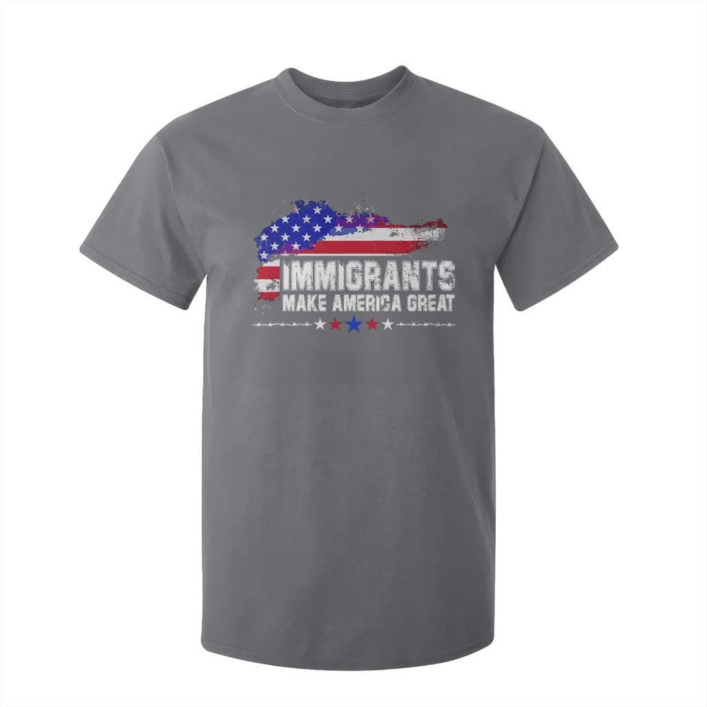 Immigrants Make America Great T Shirt For Kid American Flag Pro Immigration - African Pride