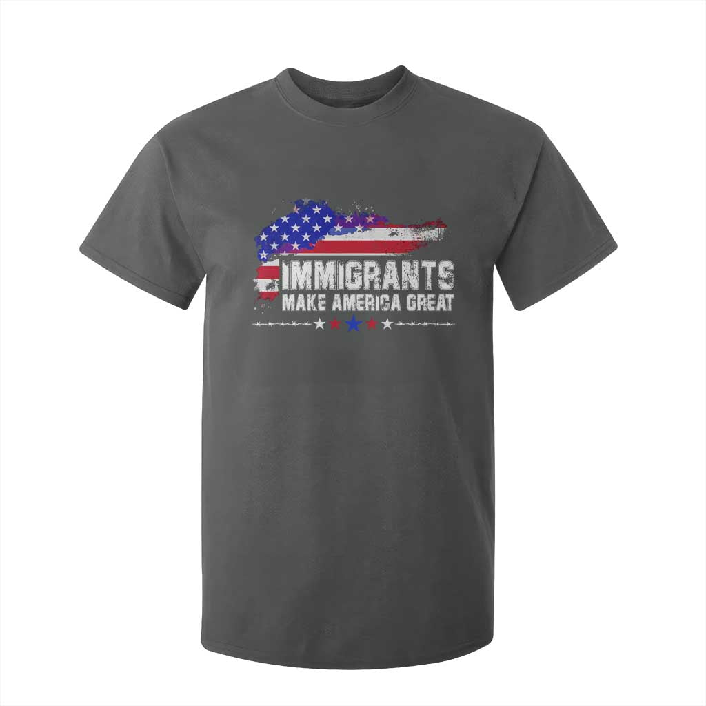 Immigrants Make America Great T Shirt For Kid American Flag Pro Immigration - African Pride