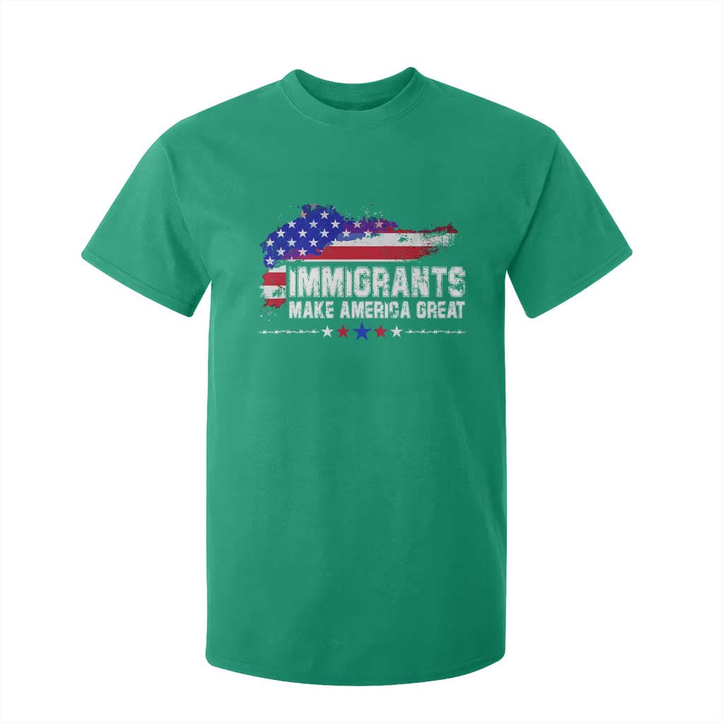 Immigrants Make America Great T Shirt For Kid American Flag Pro Immigration - African Pride