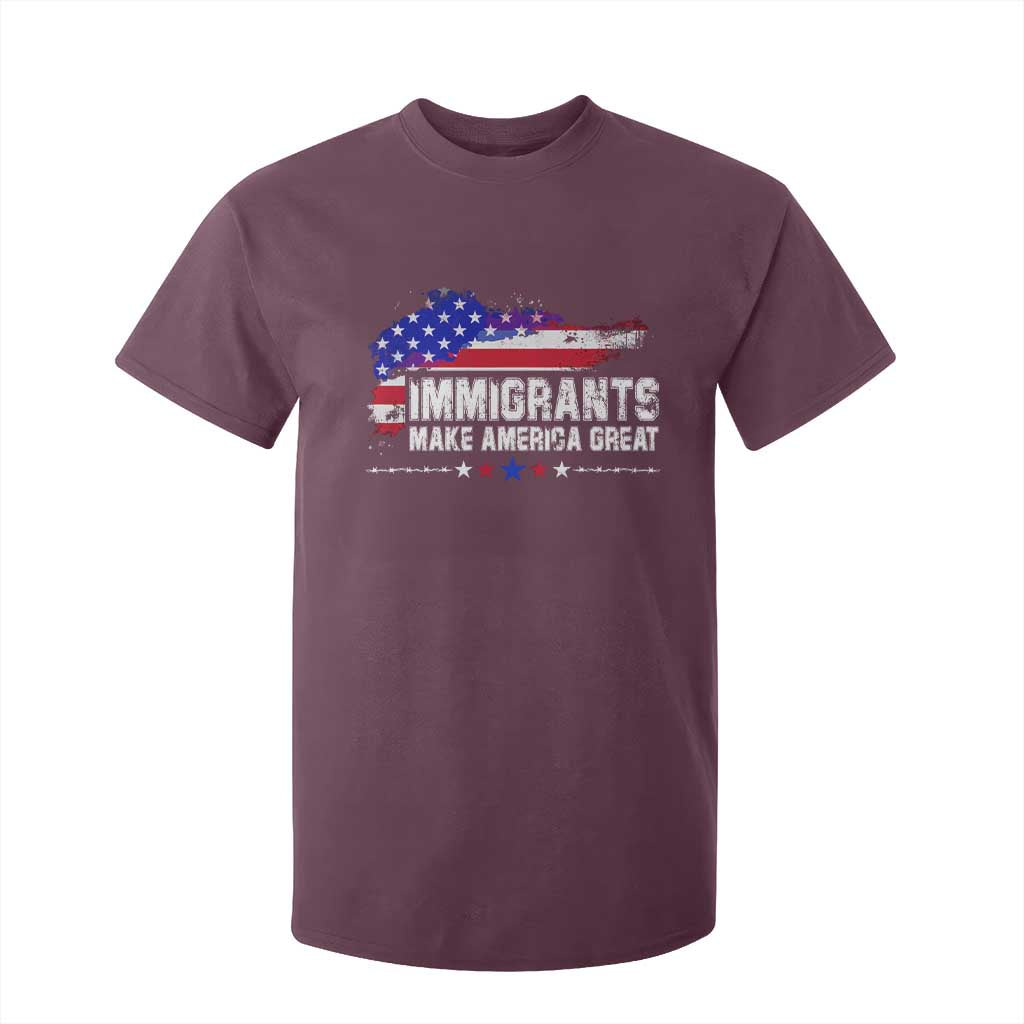 Immigrants Make America Great T Shirt For Kid American Flag Pro Immigration - African Pride