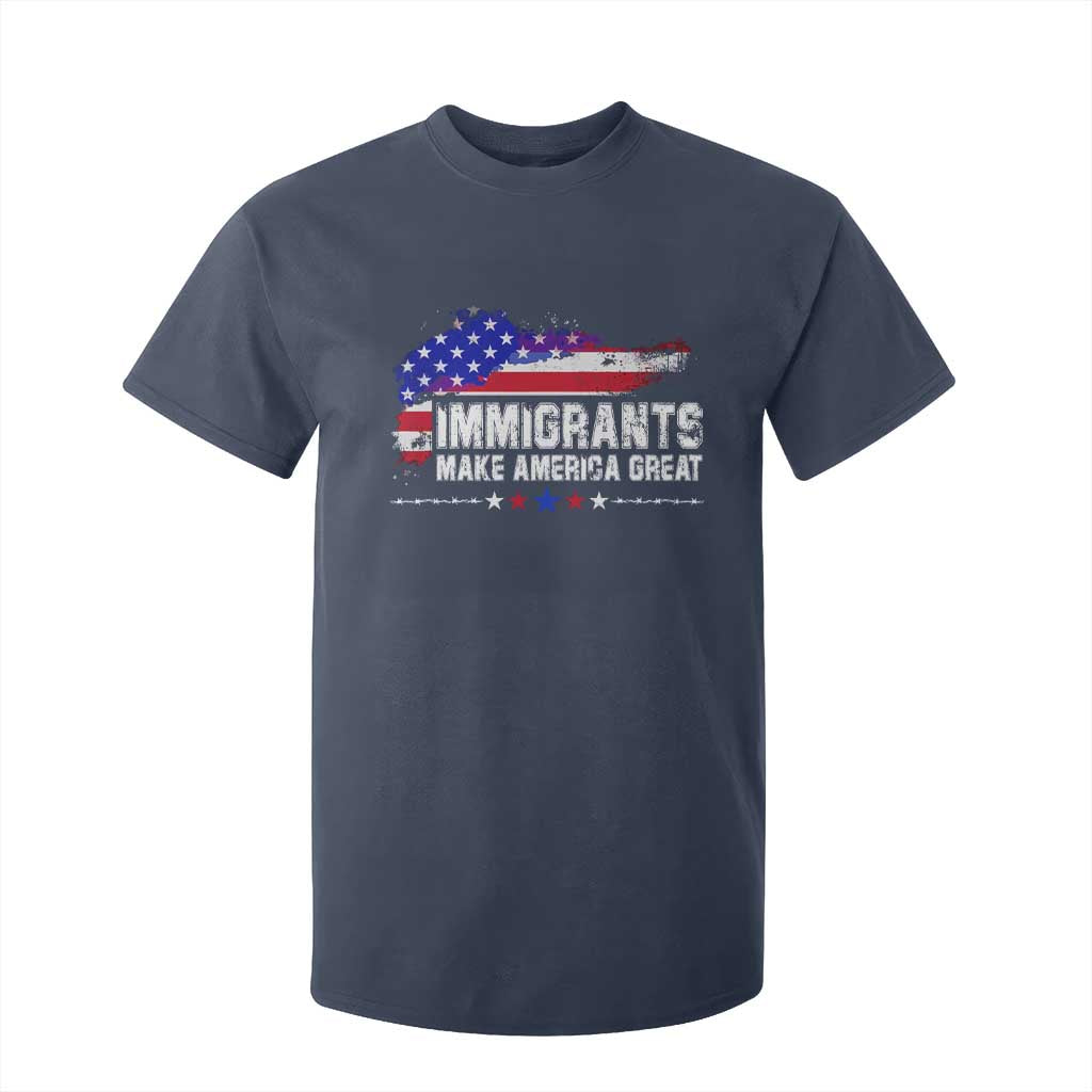 Immigrants Make America Great T Shirt For Kid American Flag Pro Immigration - African Pride