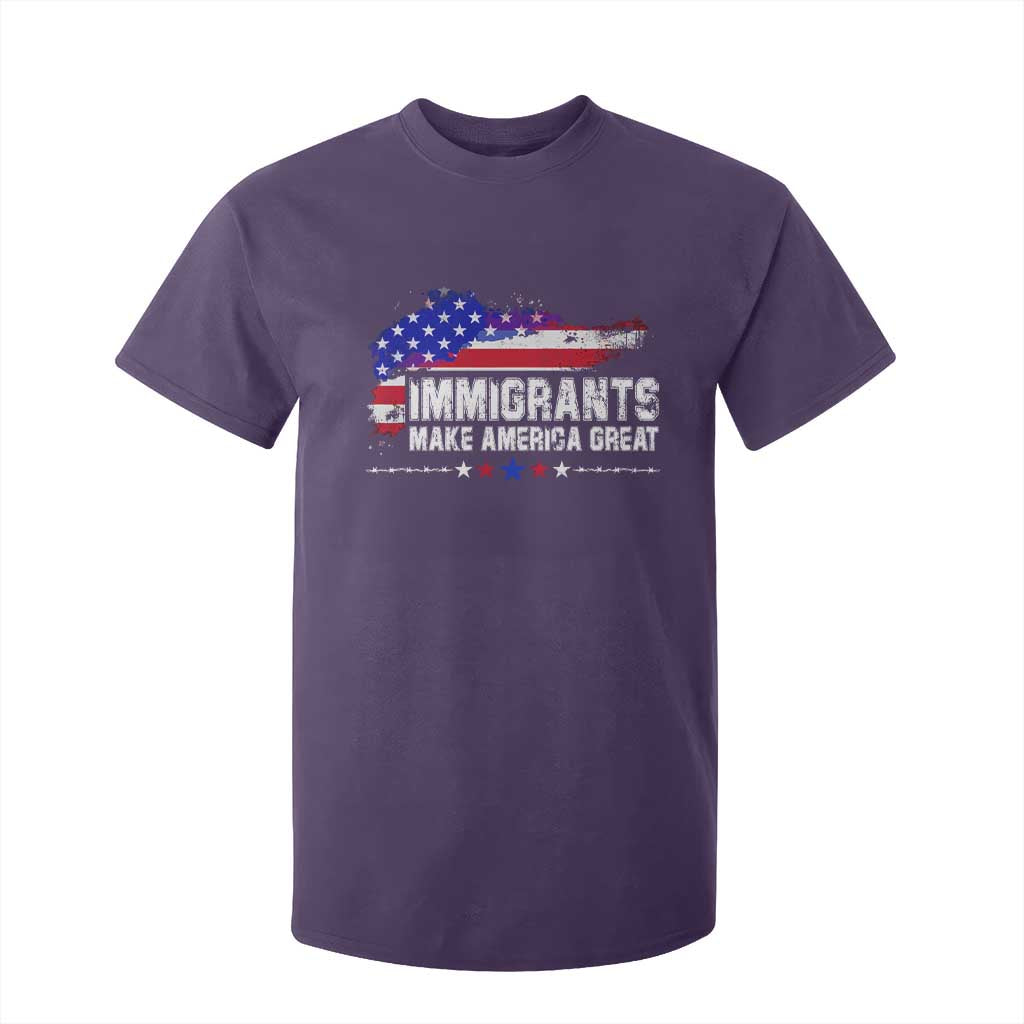 Immigrants Make America Great T Shirt For Kid American Flag Pro Immigration - African Pride