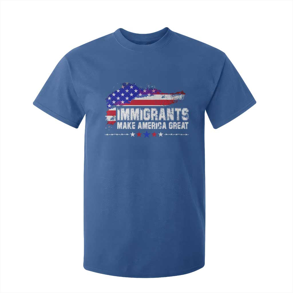 Immigrants Make America Great T Shirt For Kid American Flag Pro Immigration - African Pride