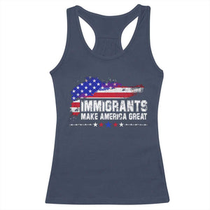 Immigrants Make America Great Racerback Tank Top American Flag Pro Immigration - African Pride