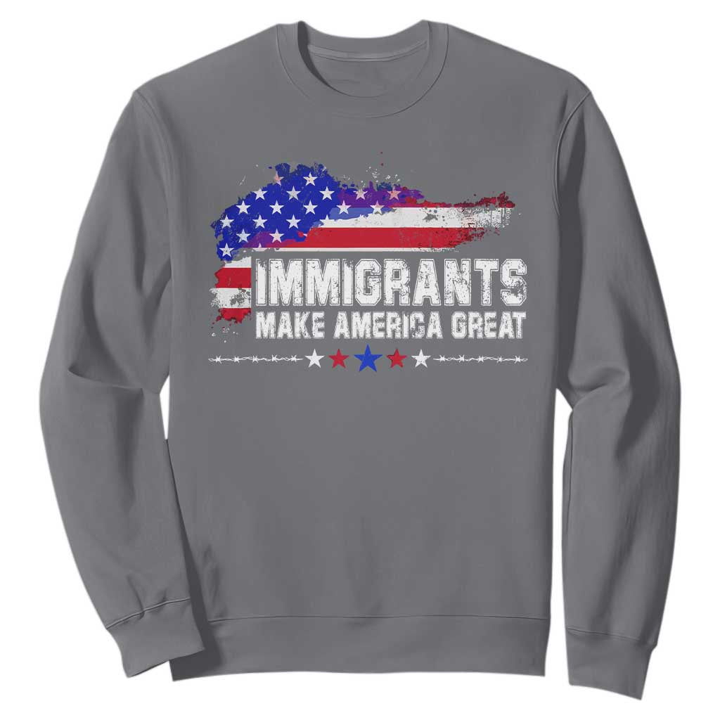 Immigrants Make America Great Sweatshirt American Flag Pro Immigration - African Pride