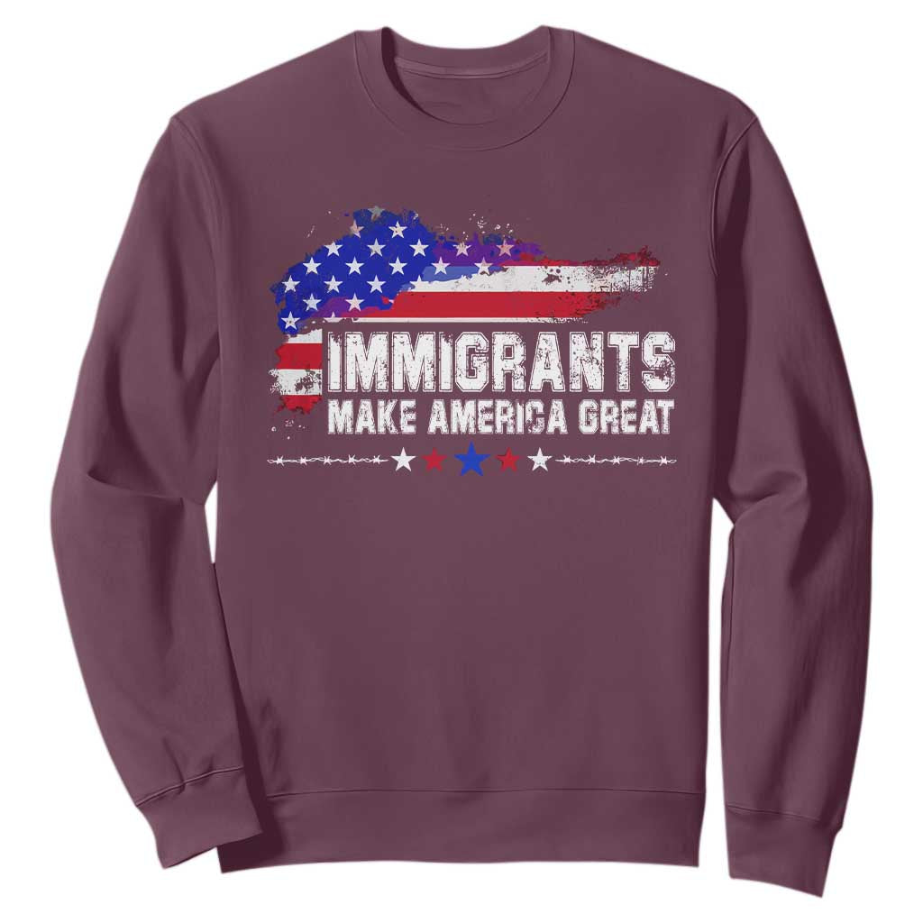 Immigrants Make America Great Sweatshirt American Flag Pro Immigration - African Pride