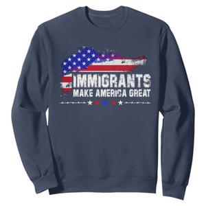 Immigrants Make America Great Sweatshirt American Flag Pro Immigration - African Pride