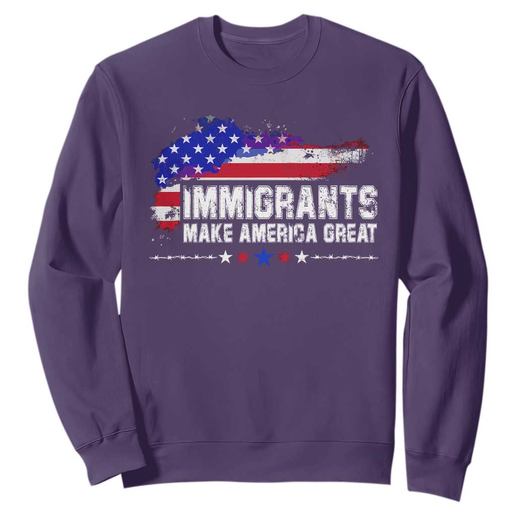 Immigrants Make America Great Sweatshirt American Flag Pro Immigration - African Pride