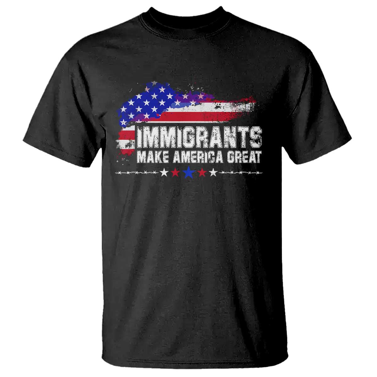 Immigrants Make America Great T Shirt American Flag Pro Immigration - African Pride