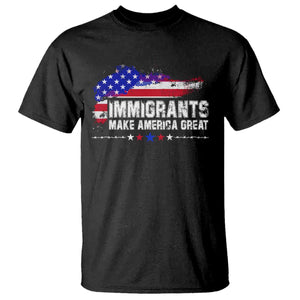 Immigrants Make America Great T Shirt American Flag Pro Immigration - African Pride