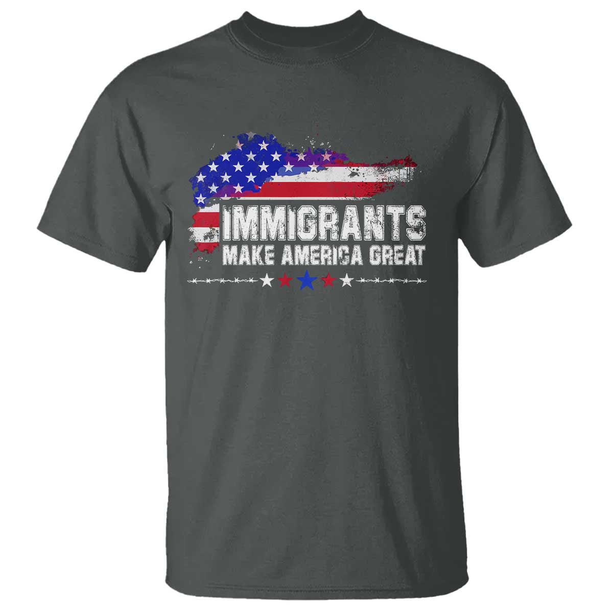 Immigrants Make America Great T Shirt American Flag Pro Immigration - African Pride