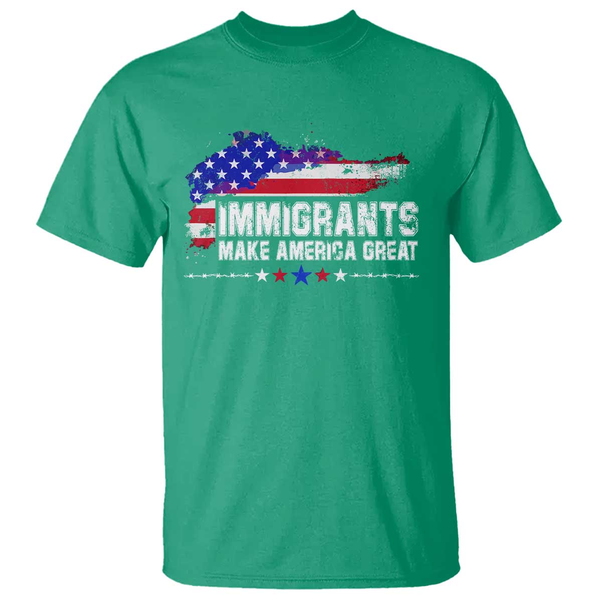 Immigrants Make America Great T Shirt American Flag Pro Immigration - African Pride