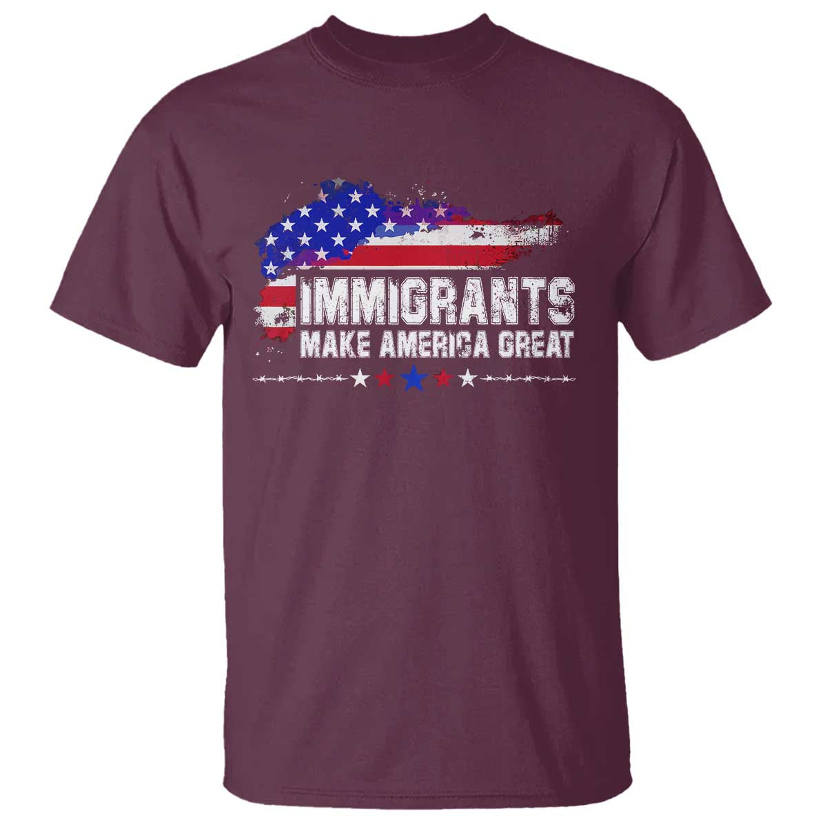 Immigrants Make America Great T Shirt American Flag Pro Immigration - African Pride