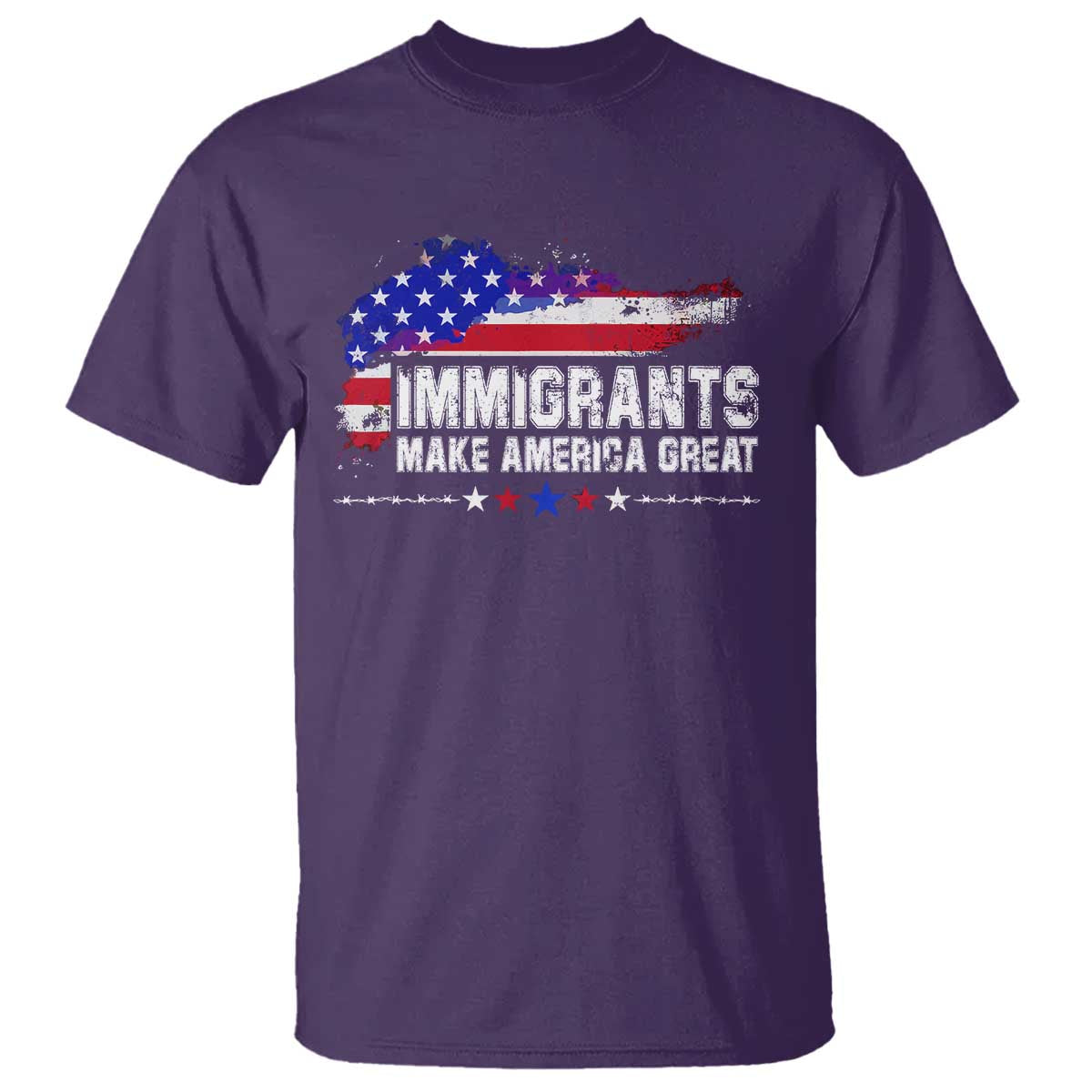 Immigrants Make America Great T Shirt American Flag Pro Immigration - African Pride