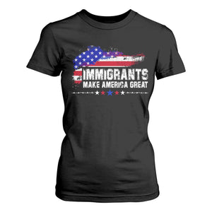 Immigrants Make America Great T Shirt For Women American Flag Pro Immigration - African Pride