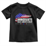 Immigrants Make America Great Toddler T Shirt American Flag Pro Immigration - African Pride