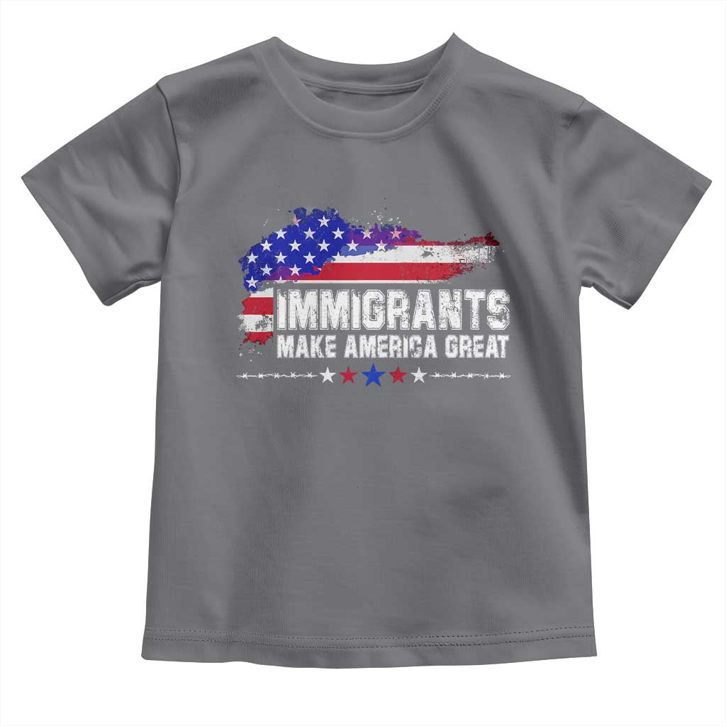 Immigrants Make America Great Toddler T Shirt American Flag Pro Immigration - African Pride