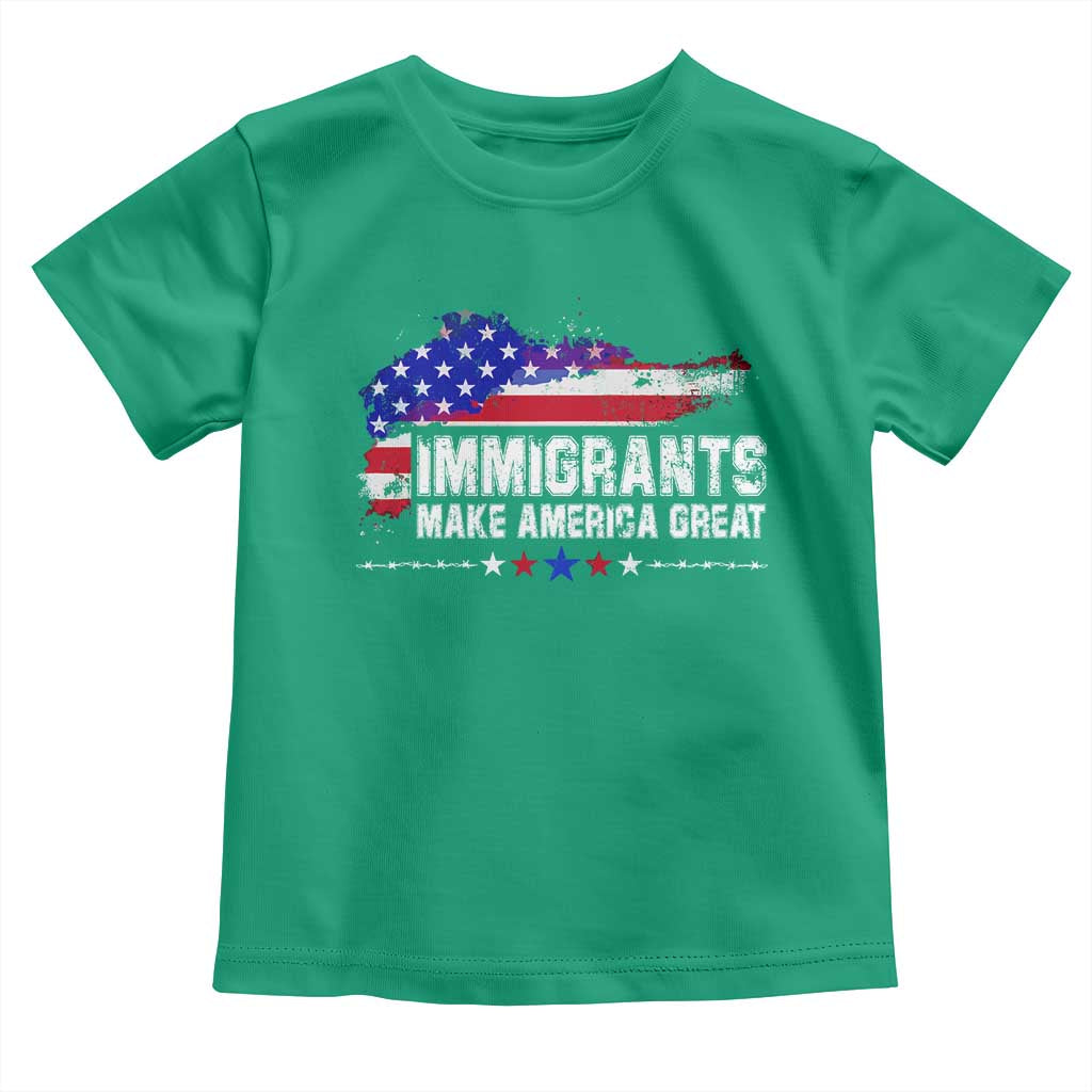 Immigrants Make America Great Toddler T Shirt American Flag Pro Immigration - African Pride