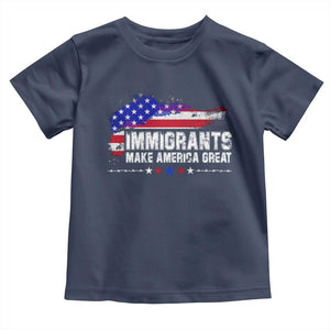 Immigrants Make America Great Toddler T Shirt American Flag Pro Immigration - African Pride