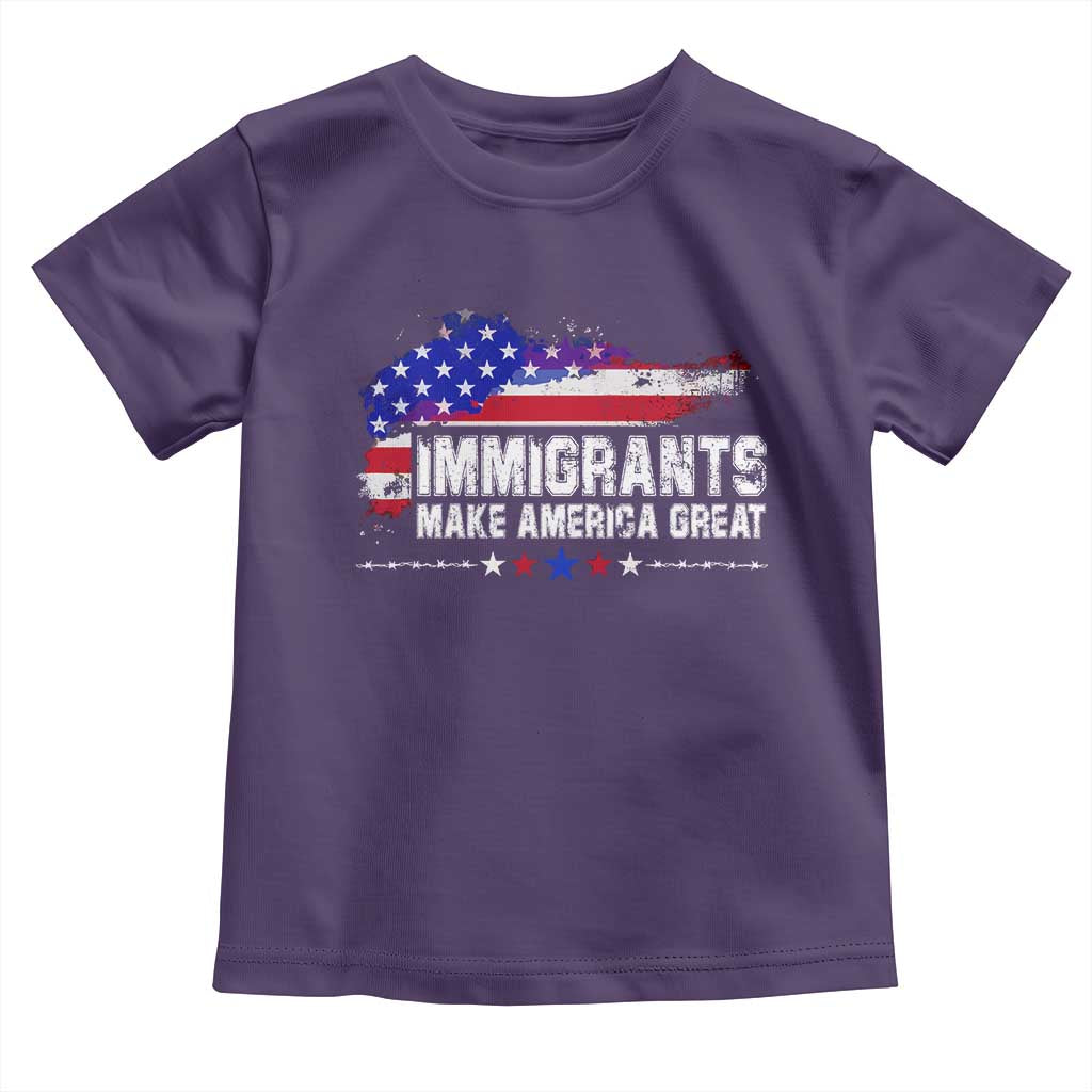 Immigrants Make America Great Toddler T Shirt American Flag Pro Immigration - African Pride