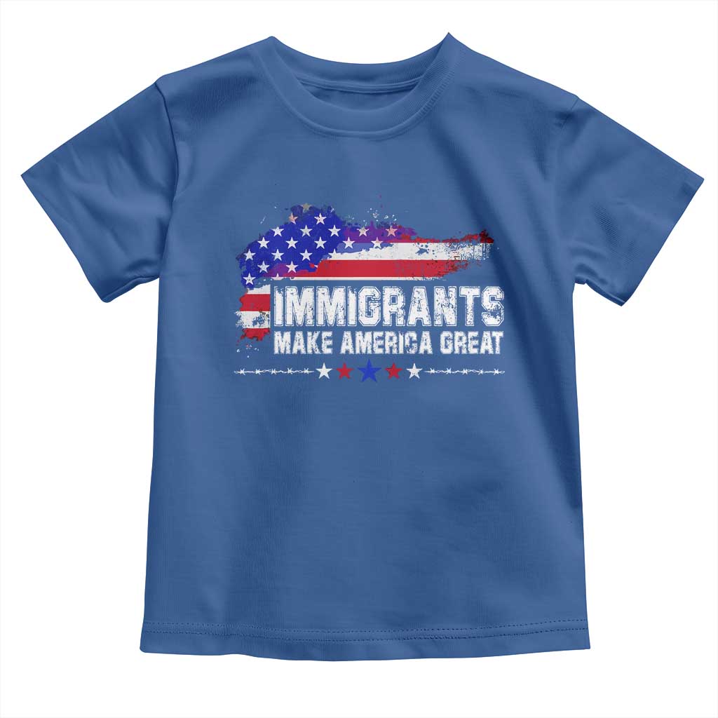 Immigrants Make America Great Toddler T Shirt American Flag Pro Immigration - African Pride