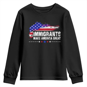 Immigrants Make America Great Youth Sweatshirt American Flag Pro Immigration - African Pride