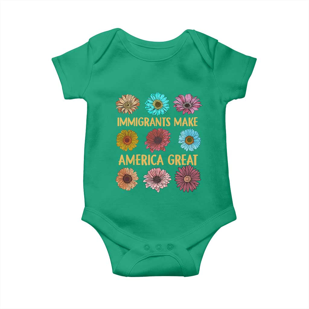Immigrants Make America Great Baby Onesie Political Progressive Pro Immigration Wildflower Gift - African Pride