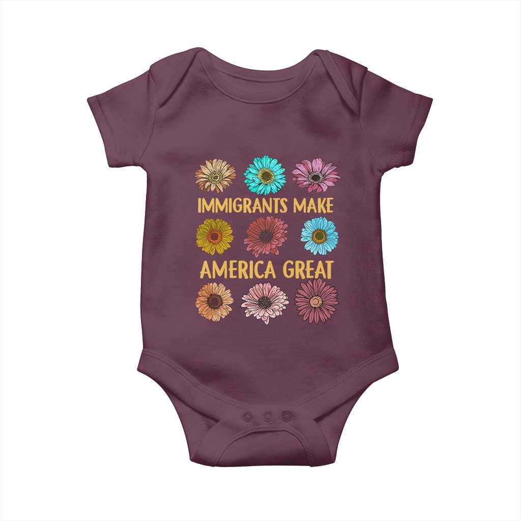 Immigrants Make America Great Baby Onesie Political Progressive Pro Immigration Wildflower Gift - African Pride